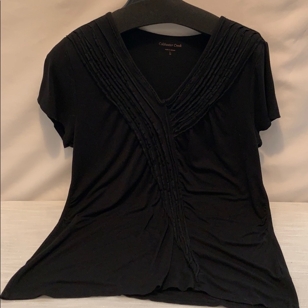 Coldwater Creek Black V-neck blouse